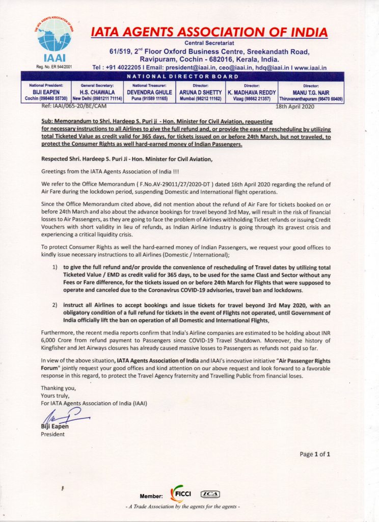 Memorandum to MoCA -18 April